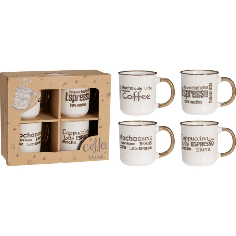 Set de căni din gresie 4 buc 200 ml