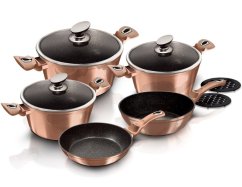 Sada nádobí s mramorovým povrchem 10 ks Rosegold Metallic Line
