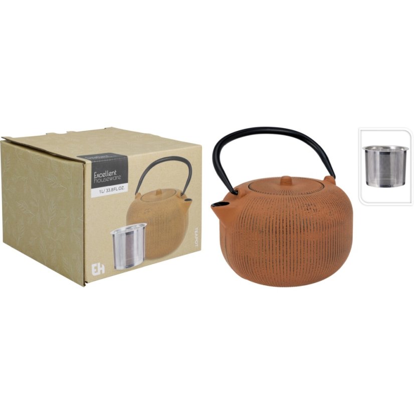 Čajová kanvica oceľová 1000 ml hnedá