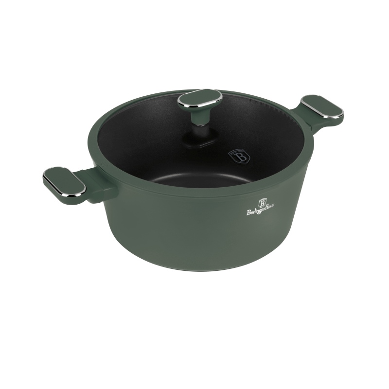 Kastrol s titanovým povrchem a poklicí 28 cm Matte Green Collection