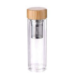 Fľaša sklenená prenosná so sitkom 350 ml