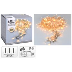 Vianočný svetelný reťazec 480 LED, teplá biela