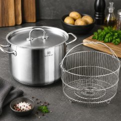 Hrnec s poklicí a fritovacím košem nerez 10 l / 28 x 18 cm PRO-X