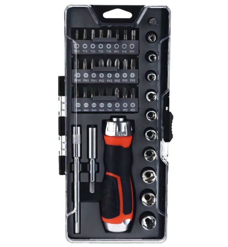 Clichet si surubelnita cu accesorii set 38 buc HARDEN
