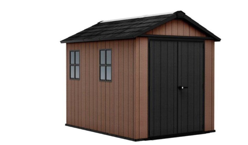 Casă de grădină Keter Newton Plus largă 9x7,5 maro, cu podea