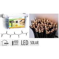 Svetelná reťaz solárna teplá biela 400 LED / 24 m