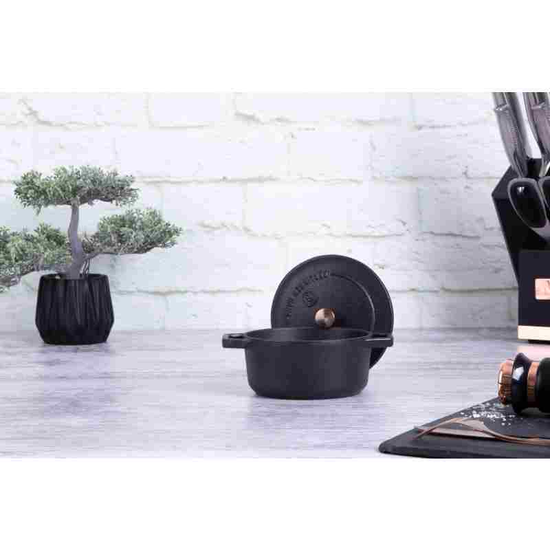 BERLINGERHAUS Pekáč litinový s poklicí 12 cm Black Rose Collection BH-6490 - thumb (12)