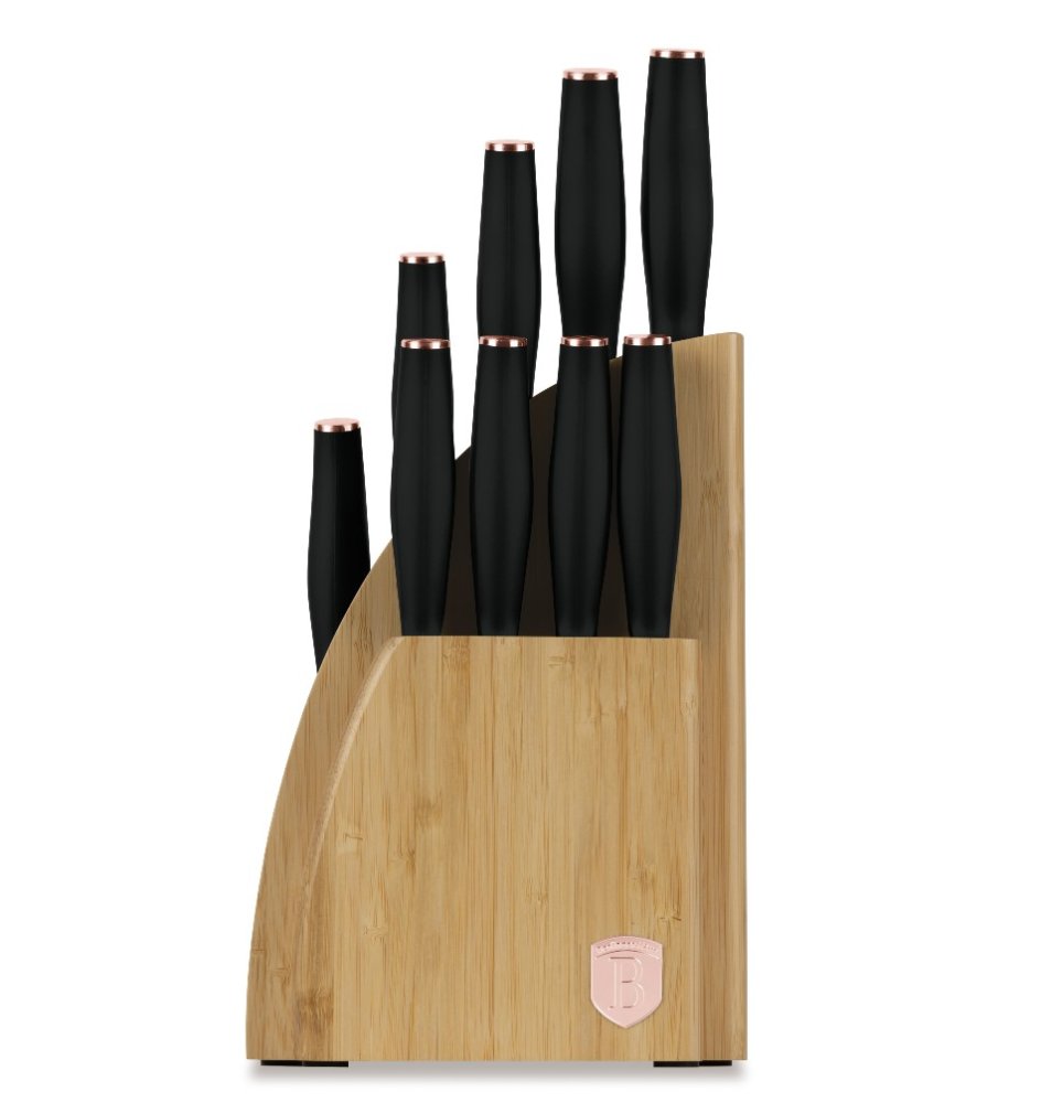 BERLINGERHAUS Sada nožů se stojanem BAMBOO 10 ks Black Rose Collection BH-2760