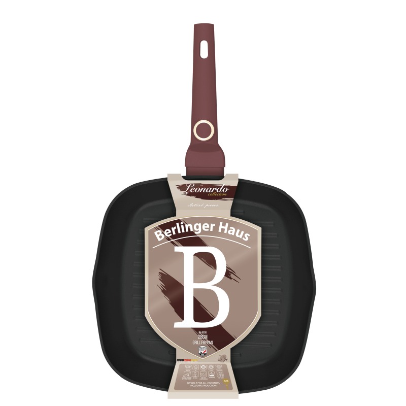 BERLINGERHAUS Pánev grilovací s titanovým povrchem 28 cm  Leonardo Collection BH-8036
