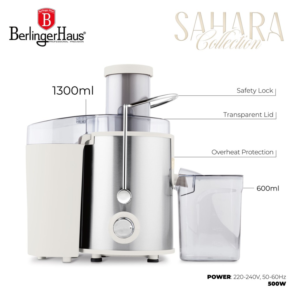 BERLINGERHAUS Odšťavňovač 500 W Sahara Collection BH-9829