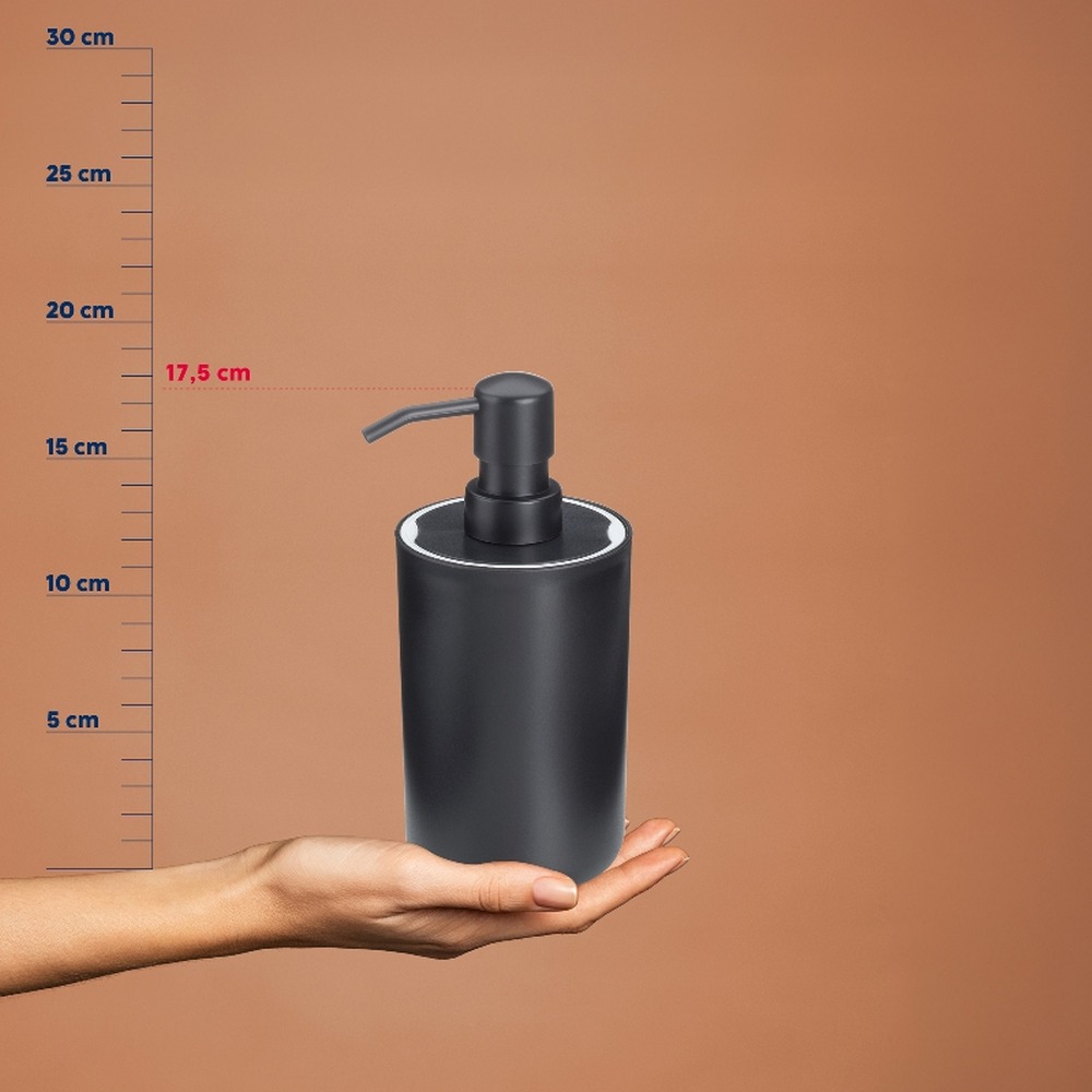 KELA Dávkovač mýdla Milos plast 17,5 cm černo-bílá KL-24320