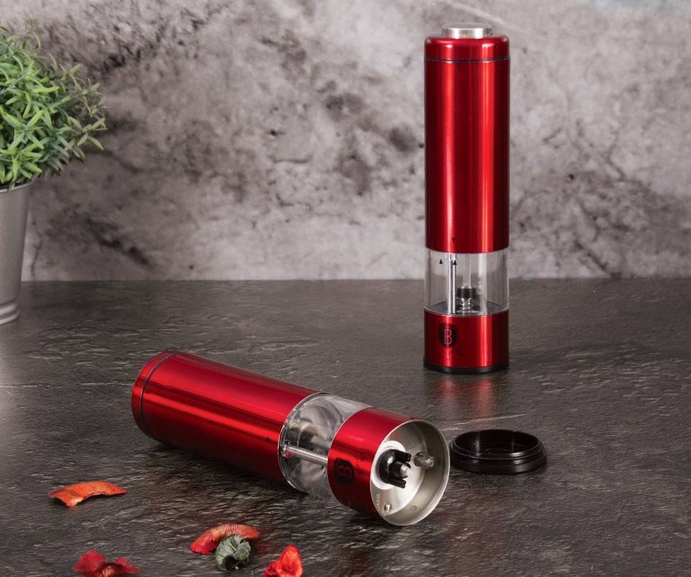 BERLINGERHAUS Mlynček na korenie a soľ elektrický Burgundy Metallic Line BH-1907