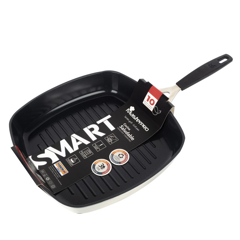 MASTERPRO Pánev grilovací s nepřilnavým povrchem SMART 28x28 cm stříbrná BGEU-3771 - thumb (4)