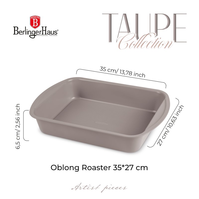 BERLINGERHAUS Plech na pečení s titanovým povrchem 35x27 cm Taupe Collection BH-7913
