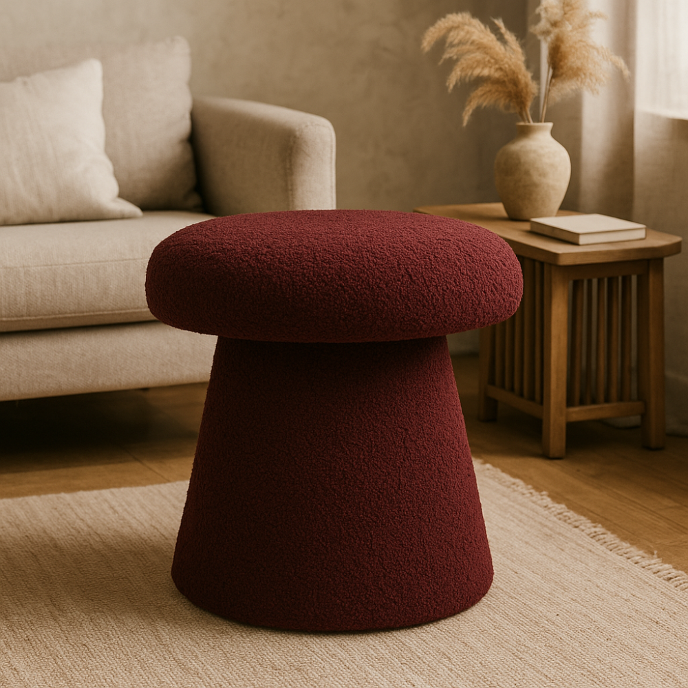 HOMESTYLING Taburet ve tvaru houby 43 cm burgundy KO-AAK400130