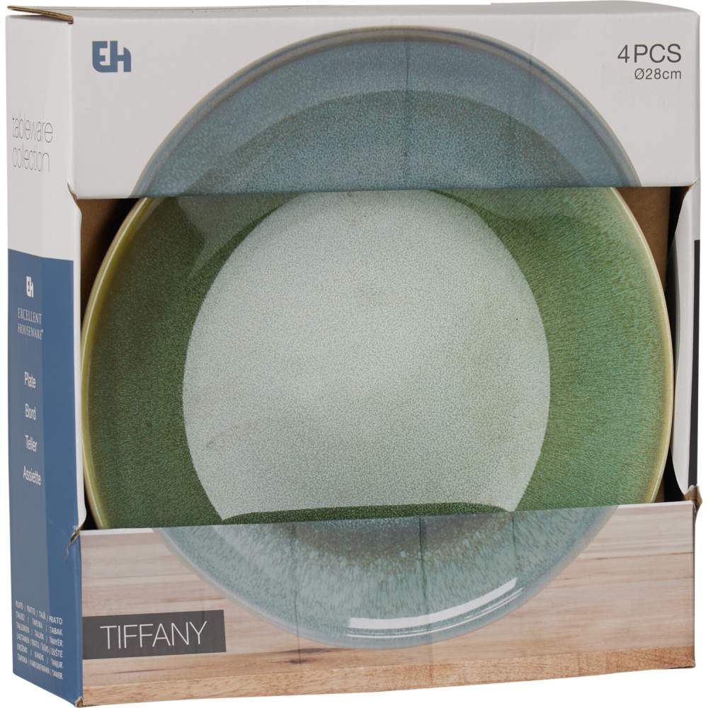 EXCELLENT HOUSEWARE Talíř mělký sada 4 ks pr. 28 cm zelená KO-Q07000140