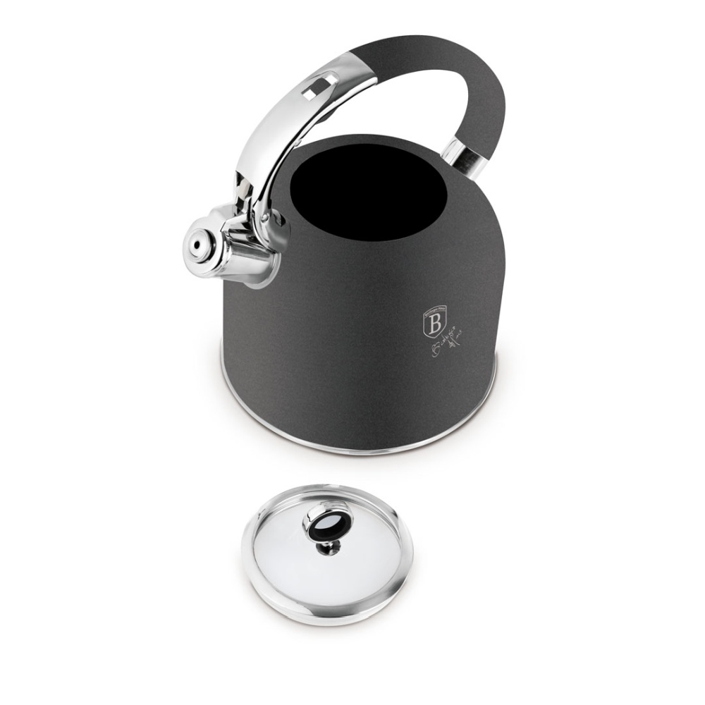 BERLINGERHAUS Konvice pískací se skleněným víkem 3 L Antracit Collection BH-8917