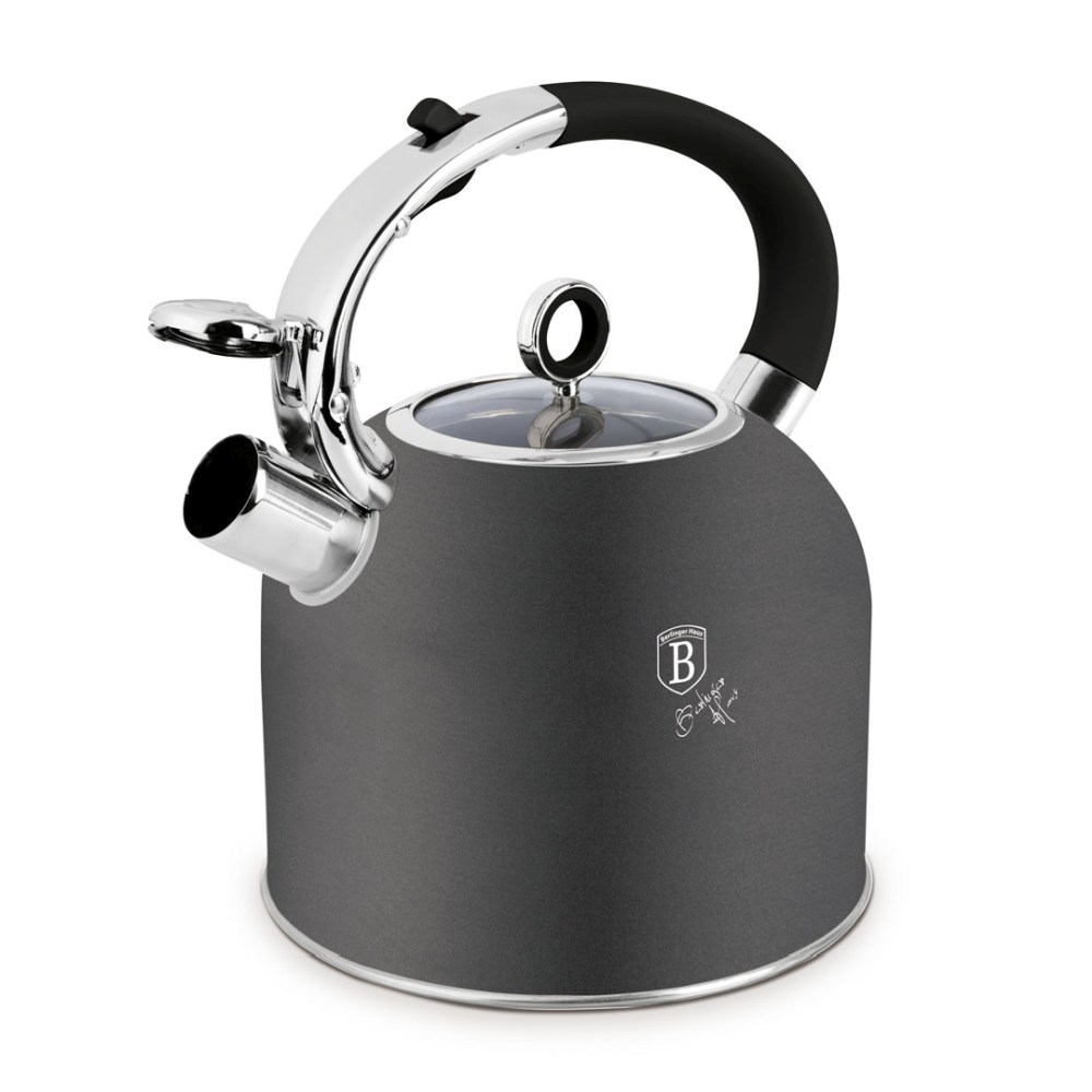 BERLINGERHAUS Konvice pískací se skleněným víkem 3 L Antracit Collection BH-8917