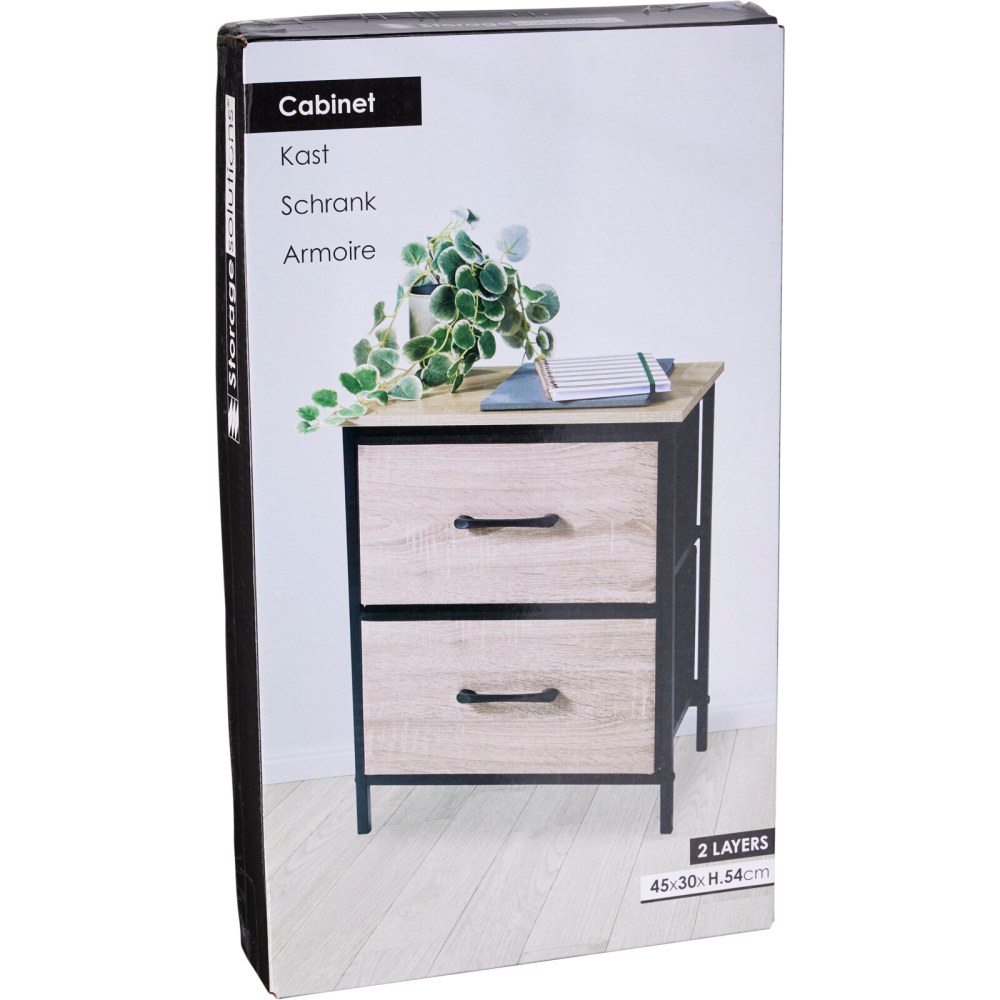 EXCELLENT HOUSEWARE Regál kovový se 2 zásuvkami 45 x 30 x 54 cm KO-BA3000010