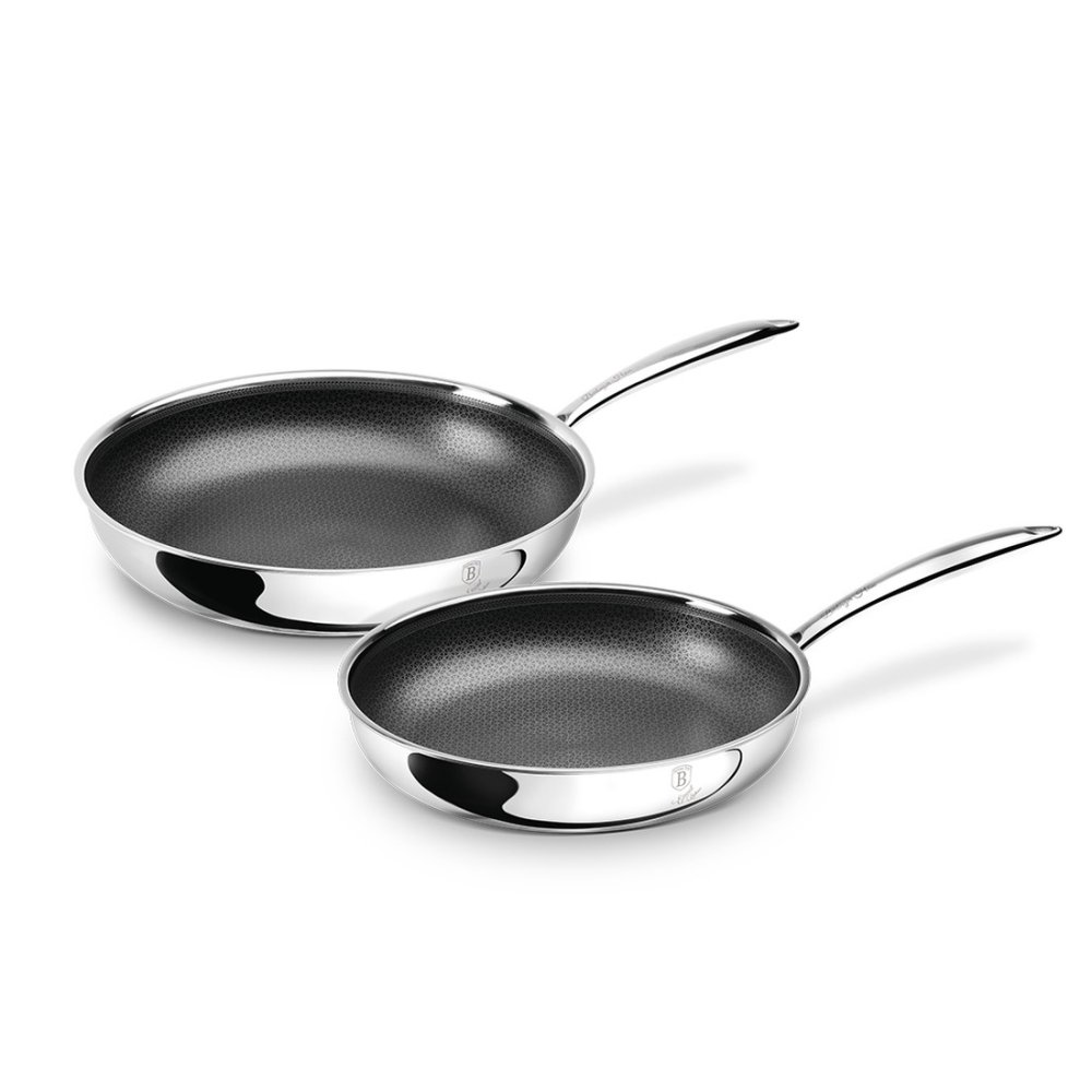 BERLINGERHAUS Sada pánví s 3D nepřilnavým povrchem 2 ks 24 / 28 cm nerez Eternal Collection BH-8958