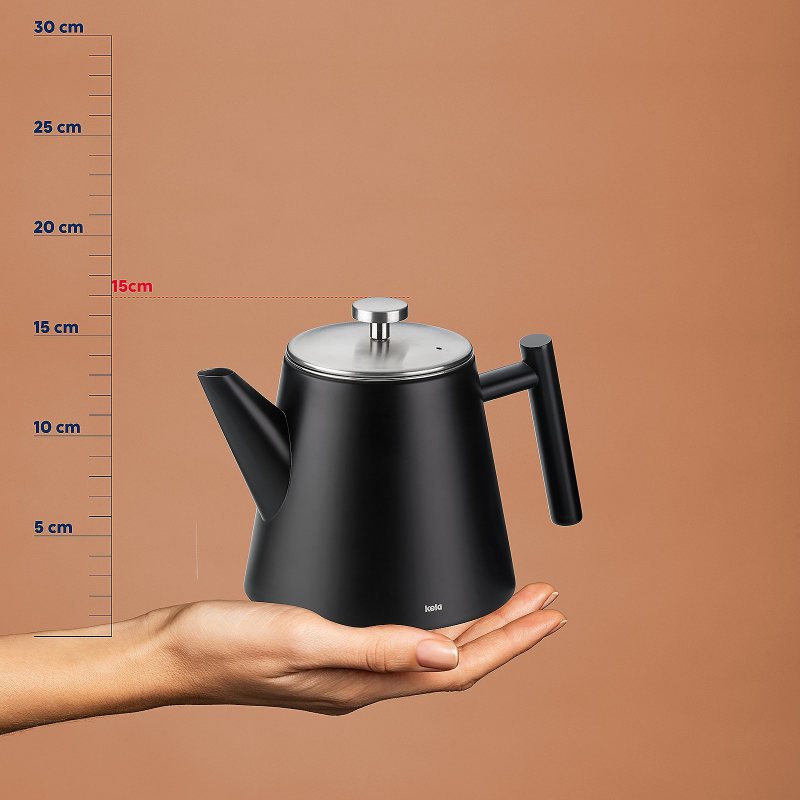 KELA Kanvička Modena nerez 18/10 čierna 15,0 cm 11,5 cm 1,0 l KL-11357