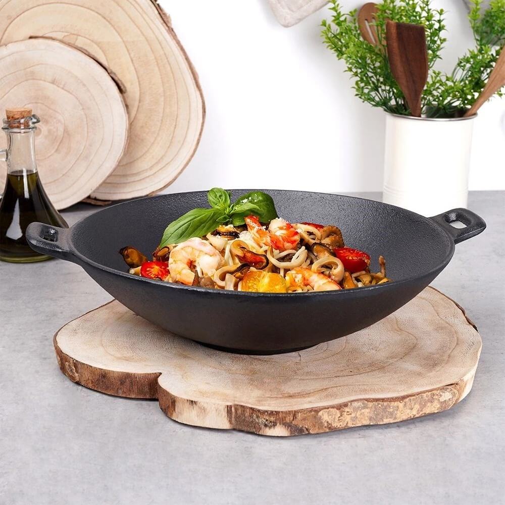HIT Litinový WOK asijský na sporák, gril i oheň 31 x 8,5 cm HT-23460433 - thumb (2)