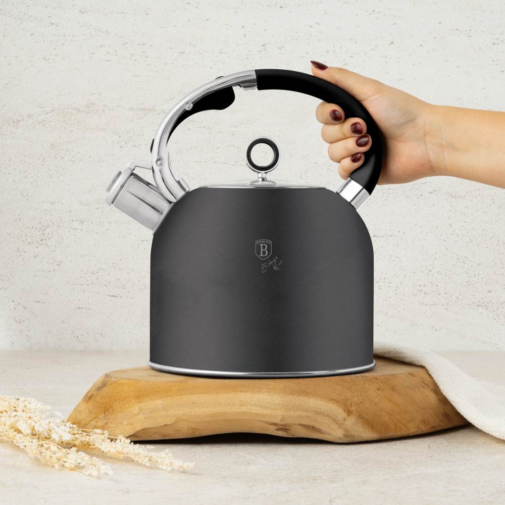 BERLINGERHAUS Konvice pískací se skleněným víkem 3 L Antracit Collection BH-8917
