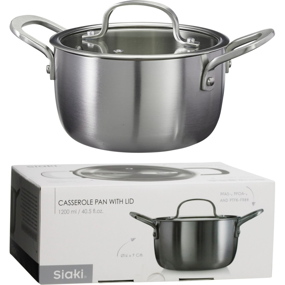 SIAKI HUISHOUD Kastrol nerez 16 cm s poklicí KO-C85000390