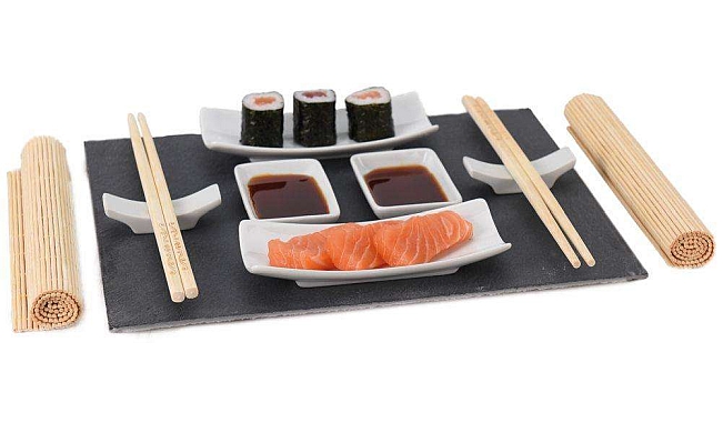EXCELLENT Sushi set porcelán/břidlice/bambus sada 11ks KO-210000010 - thumb (4)