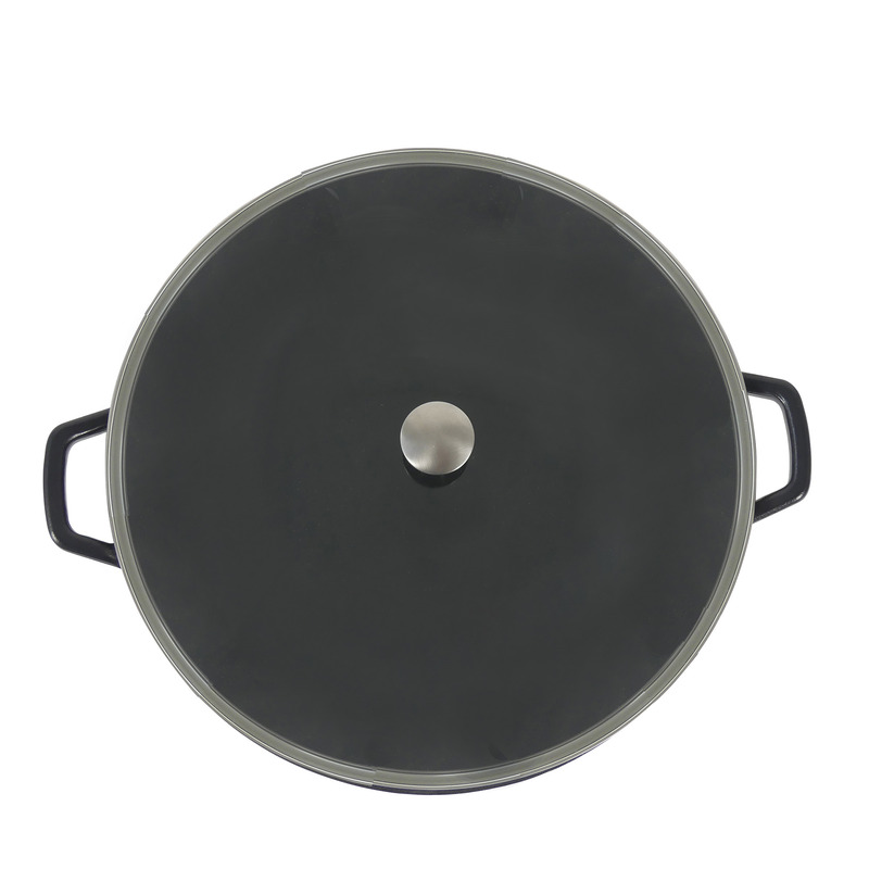 KELA Wok litinový s poklicí CALIDO 36 cm černá KL-12475