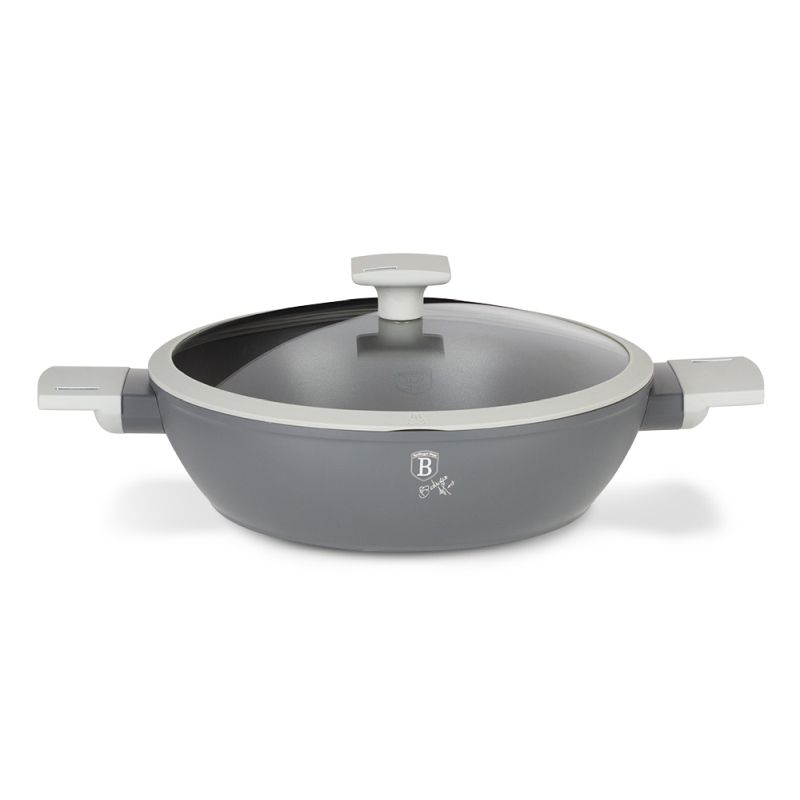 BERLINGERHAUS Pekáč okrúhly s pokrievkou s titánovým povrchom 28 cm Aspen Collection BH-7070