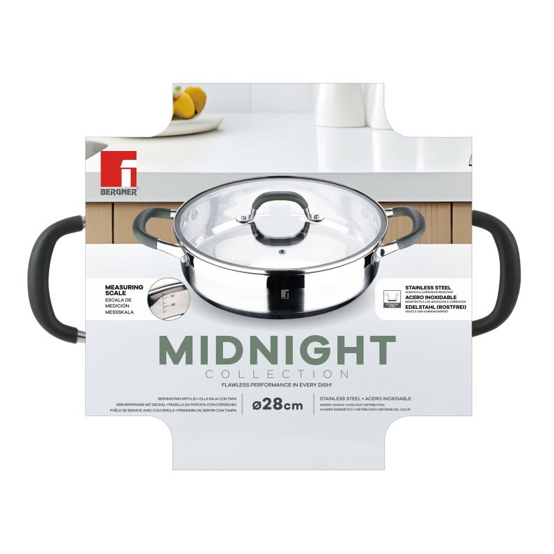 BERGNER Pánev s poklicí nerez MIDNIGHT 28 cm 3,8 litru BG-32128-MM - thumb (5)