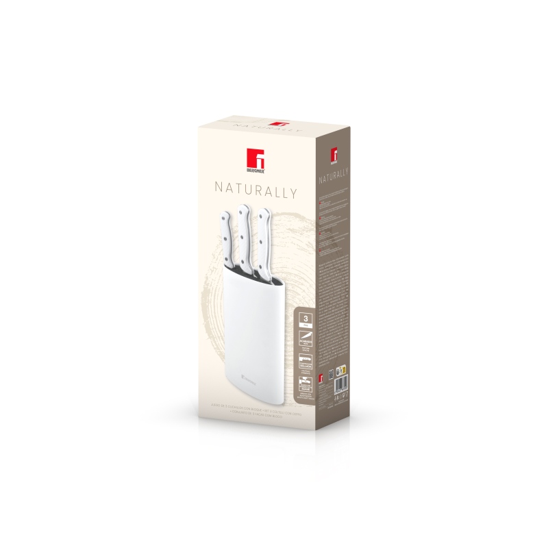 BERGNER Sada nožů v bloku 3 ks NATURALLY BG-39245-WH - thumb (2)