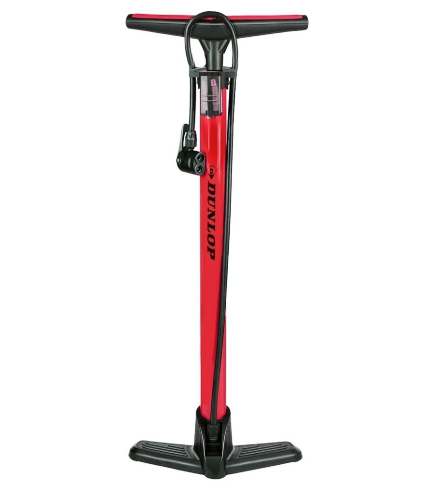DUNLOP Podlahová pumpa na kolo i míče červená 180 PSI ED-257379
