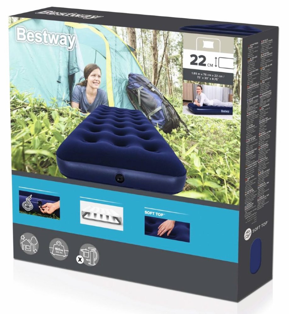 BESTWAY Nafukovací matrace jednolůžko Bestway 185x76x22cm ED-734387