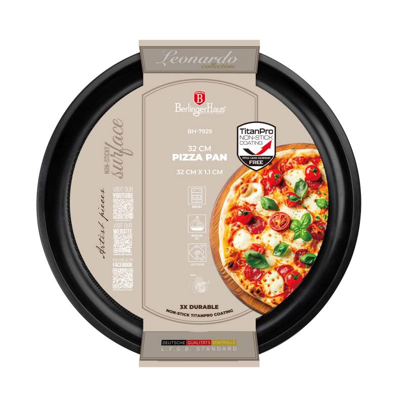 BERLINGERHAUS Pánev na pizzu s titanovým povrchem 32 cm Leonardo Collection BH-7929