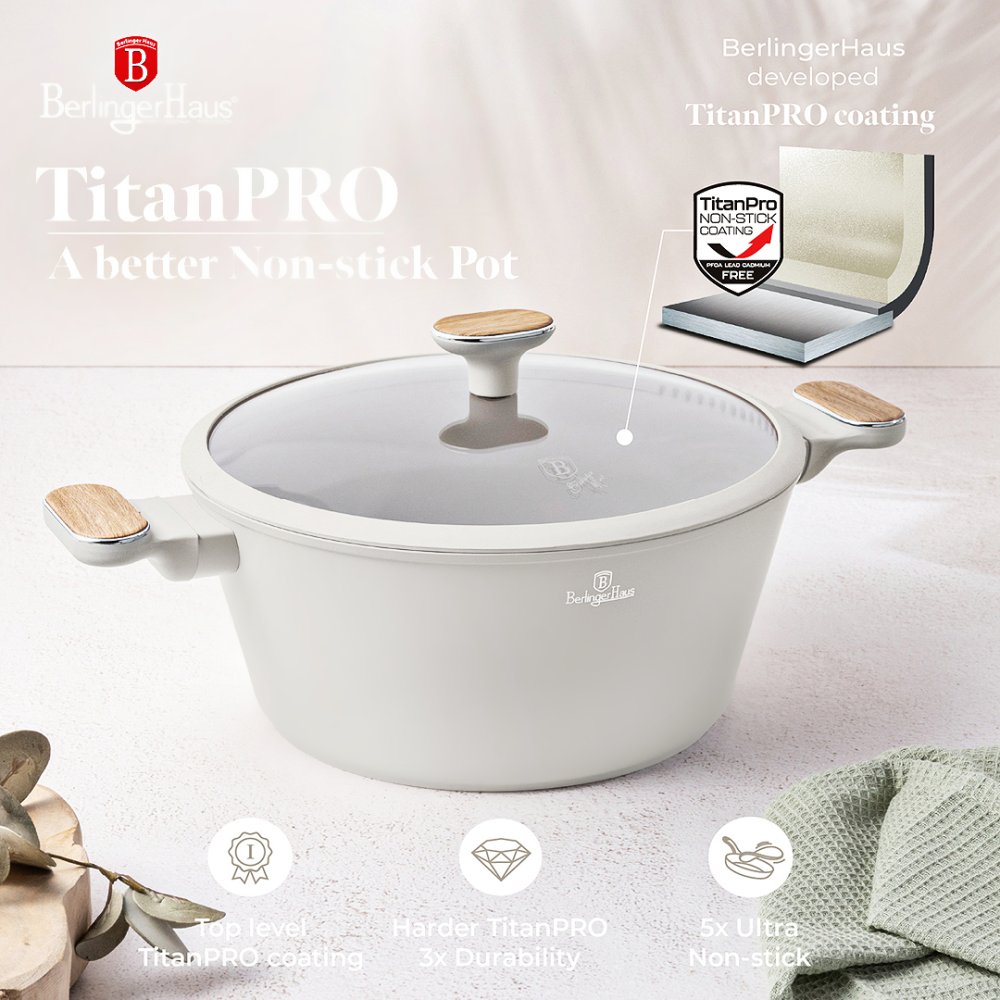 BERLINGERHAUS Sada nádobí s titanovým povrchem 10 ks Sahara Nordic Collection BH-8324