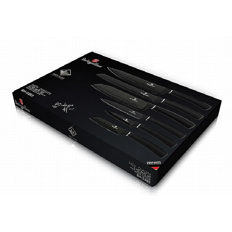 BERLINGERHAUS Sada nožů s antibakteriálním povrchem 6 ks Royal Black Collection BH-2383