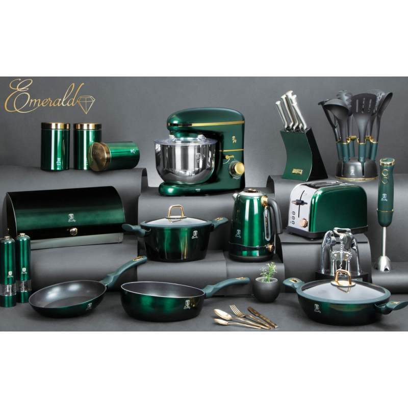 BERLINGERHAUS Sada nožov a kuchynského náčinia v stojane 12 ks Emerald Collection BH-6250