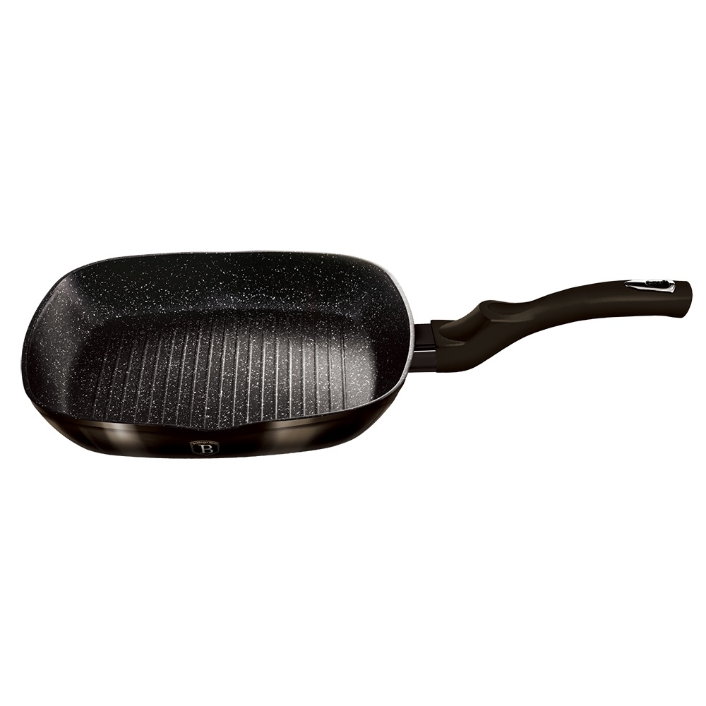 BERLINGERHAUS Panvica grilovacia s pokrievkou 28 cm Shiny Black Collection BH-6612