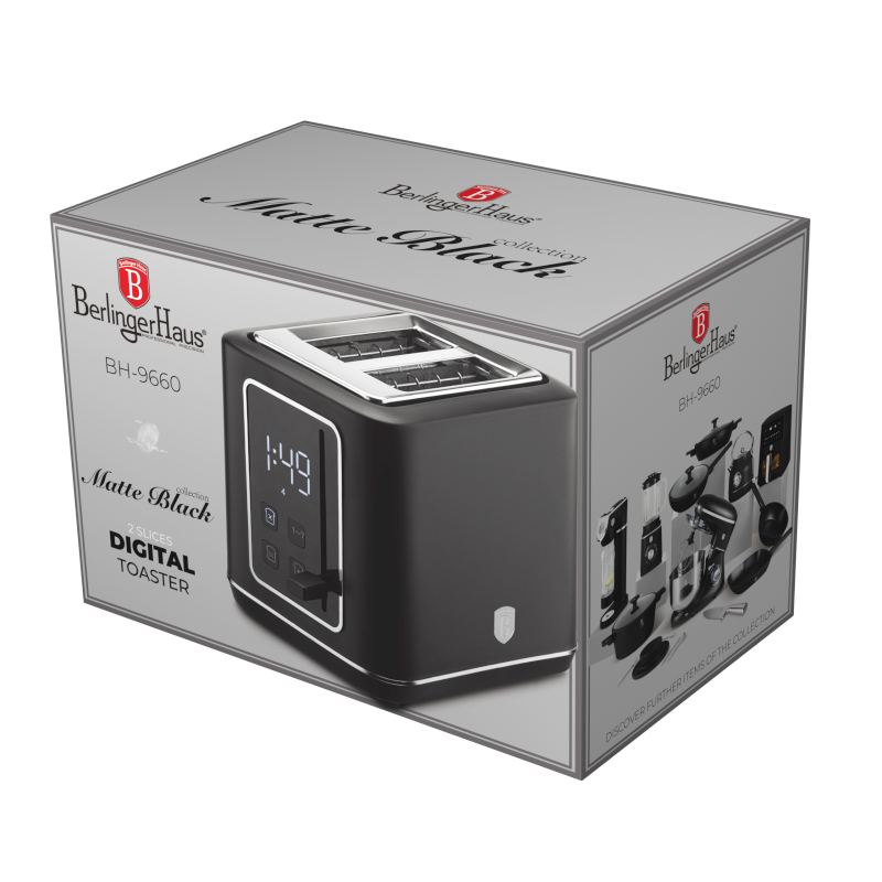BERLINGERHAUS Topinkovač digitální nerez ocel Matte Black Collection BH-9660