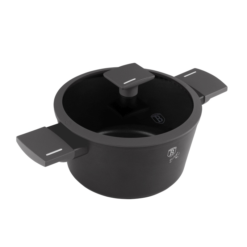 BERLINGERHAUS Kastrol s titanovým povrchem a poklicí 20 cm Antracit Collection BH-8130