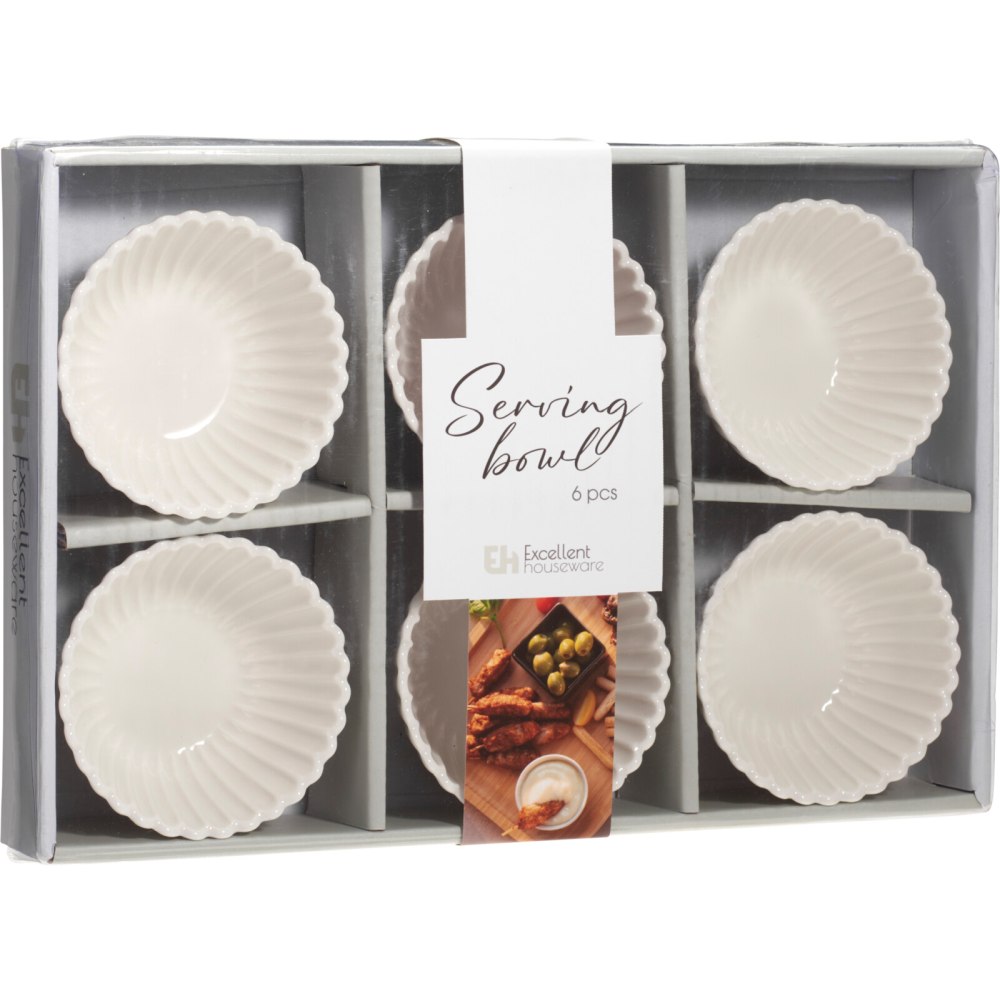 SIAKI Miska na pochutiny porcelán sada 6 ks kruh reliéfní KO-798000250krre