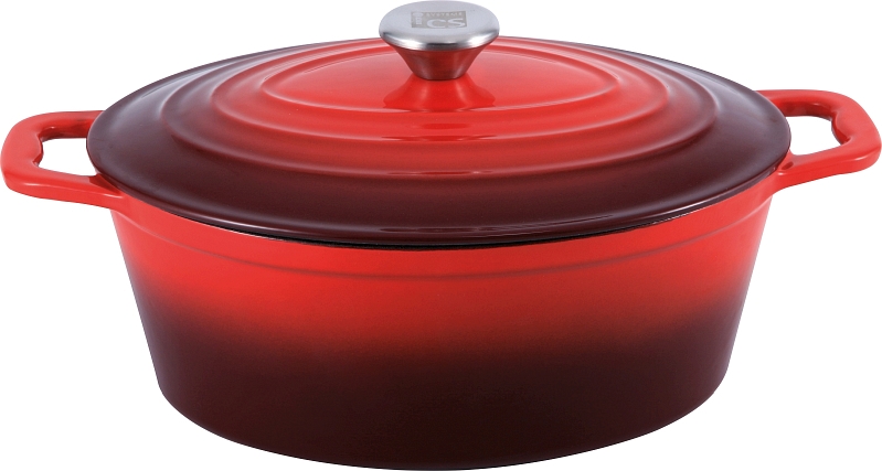CS KOCHSYSTEME Pekáč s poklicí litinový Xanten 36 x 22 cm červený CS-070052