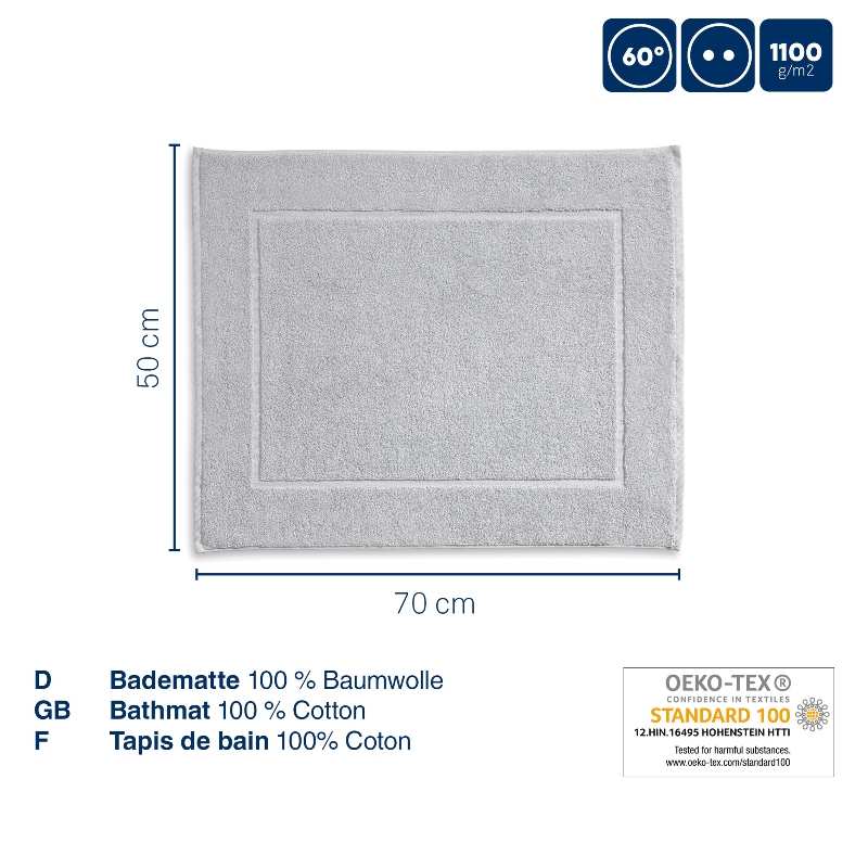 KELA Koupelnová předložka Ladessa 70x50 cm bavlna stříbrno-šedá KL-23485 - thumb (2)