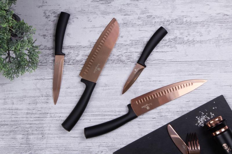 BERLINGERHAUS Sada nožů s nepřilnavým povrchem 4 ks Rosegold Metallic Line BH-2385