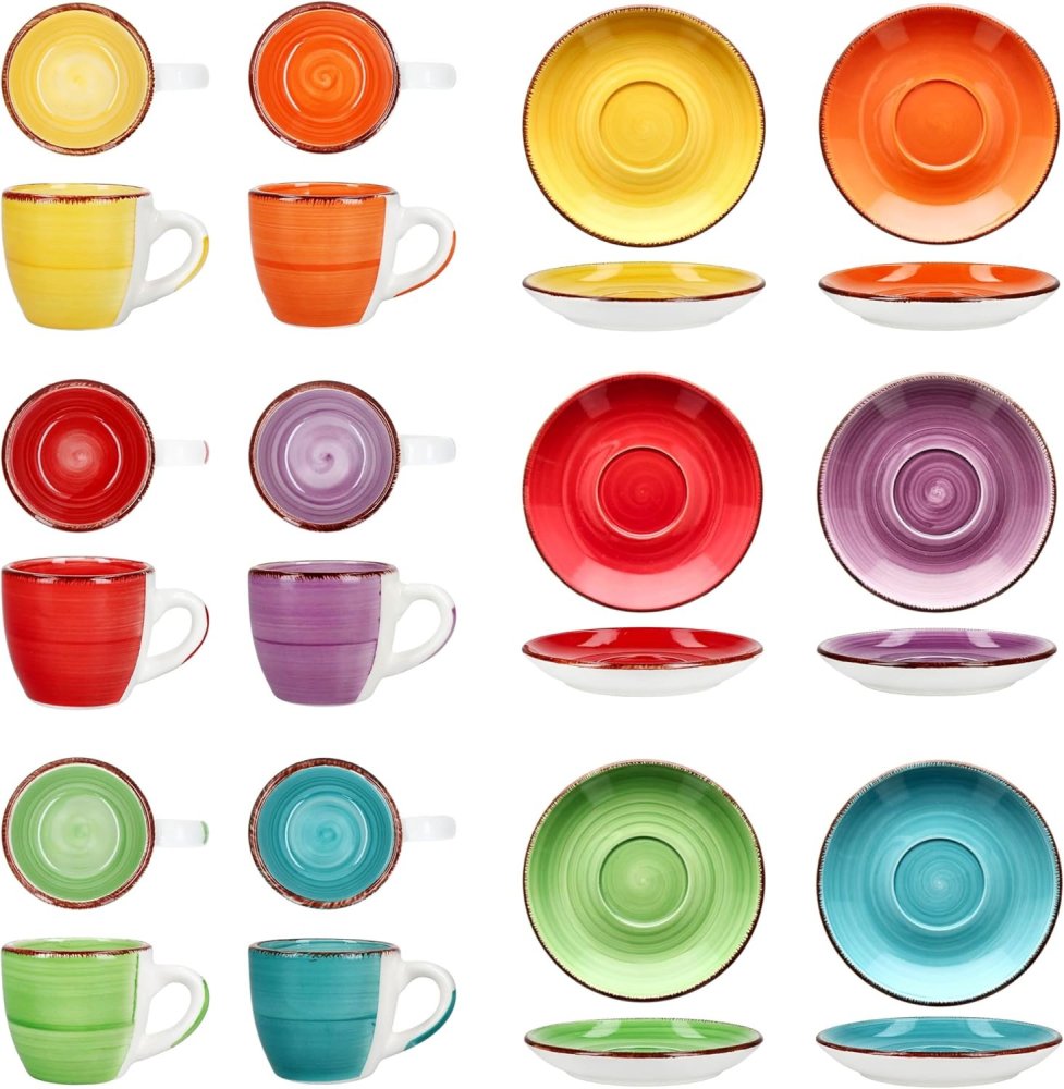HIT Hrnky na espresso s podšálky sada 12 ks 90 ml COLOURS HT-24326774 - thumb (4)