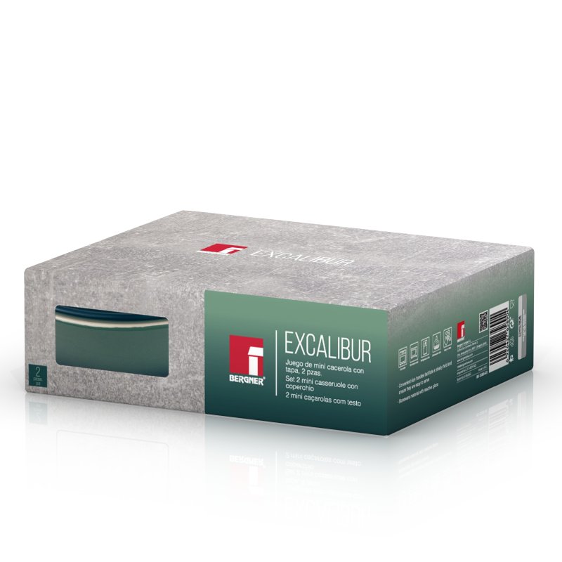 BERGNER Zapékací miska kamenina EXCALIBUR sada 2 ks zelená 250ml BG-13364-GR - thumb (2)