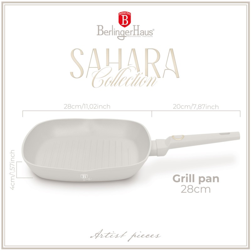 BERLINGERHAUS Pánev grilovací s titanovým povrchem 28 cm Sahara Collection BH-8066