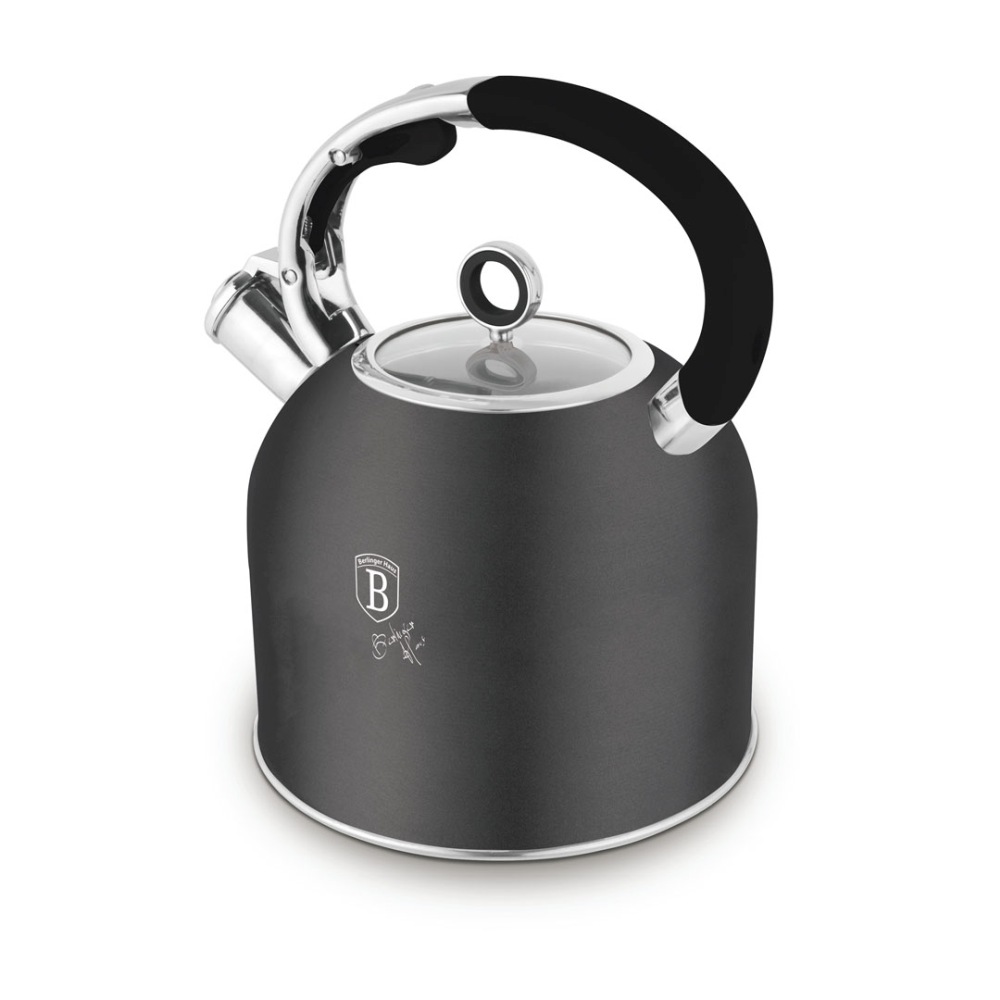 BERLINGERHAUS Konvice pískací se skleněným víkem 3 L Antracit Collection BH-8917